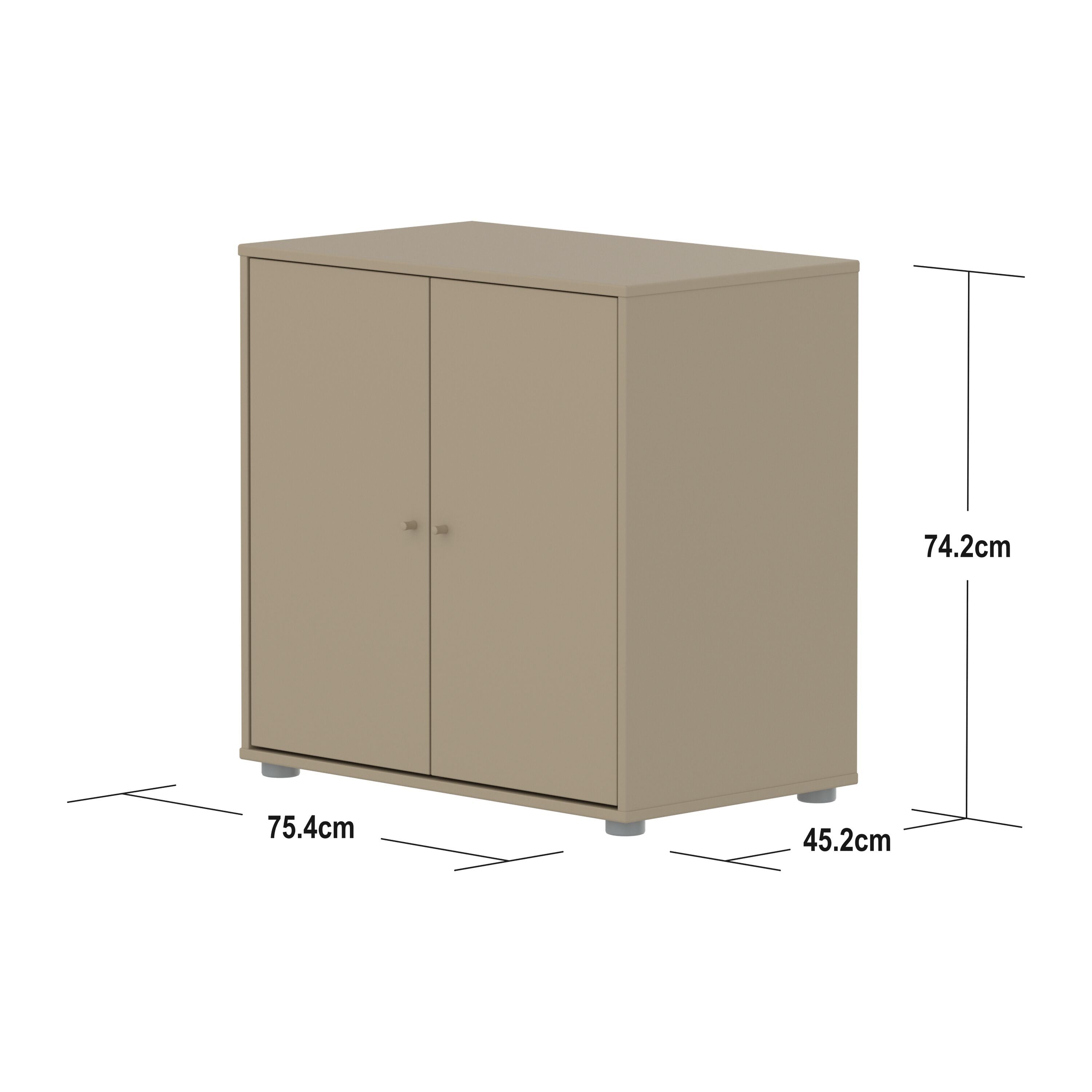SAGA Regal mit Tür oat,oat knobs/pla.Füs - Oat / B: 75.0 cm x T: 45.0 cm x H: 74.0 cm