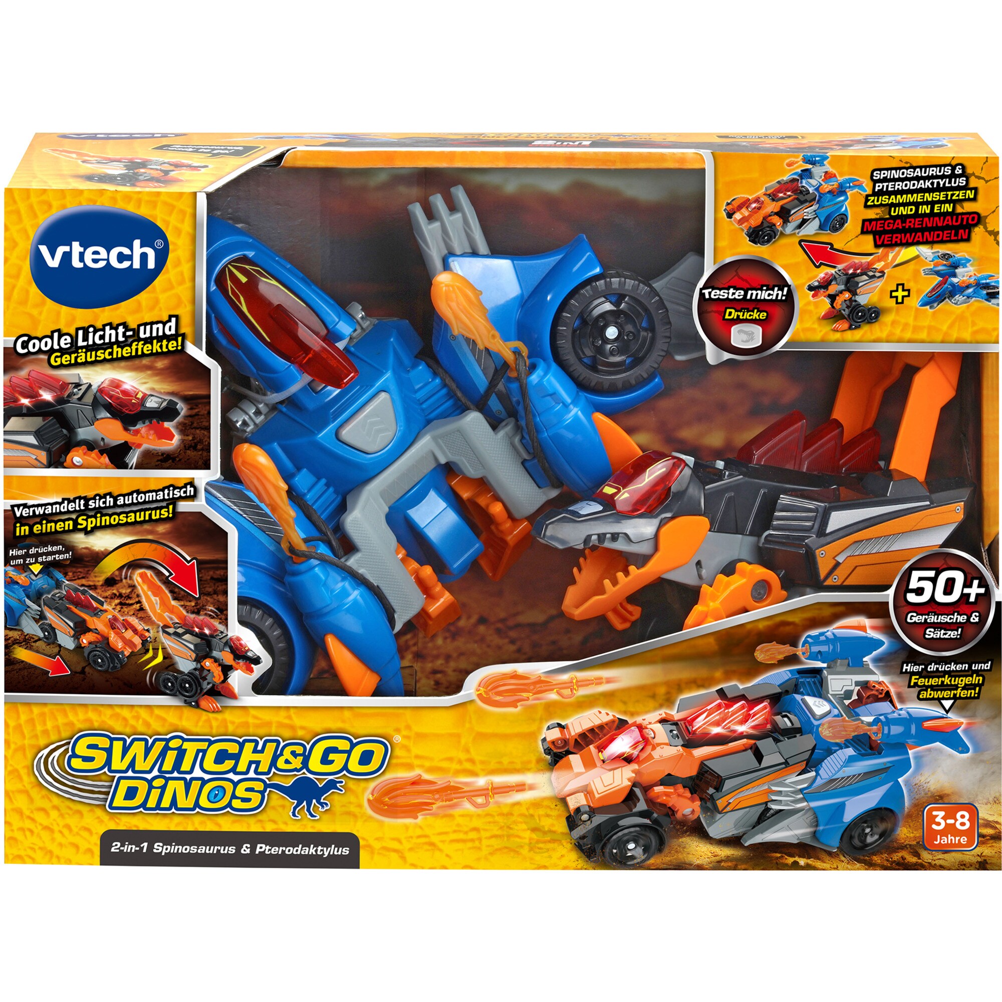 Vtech Spielfigur Switch & Go Dinos - 2-in-1 Spinosaurus & Pterodaktylus