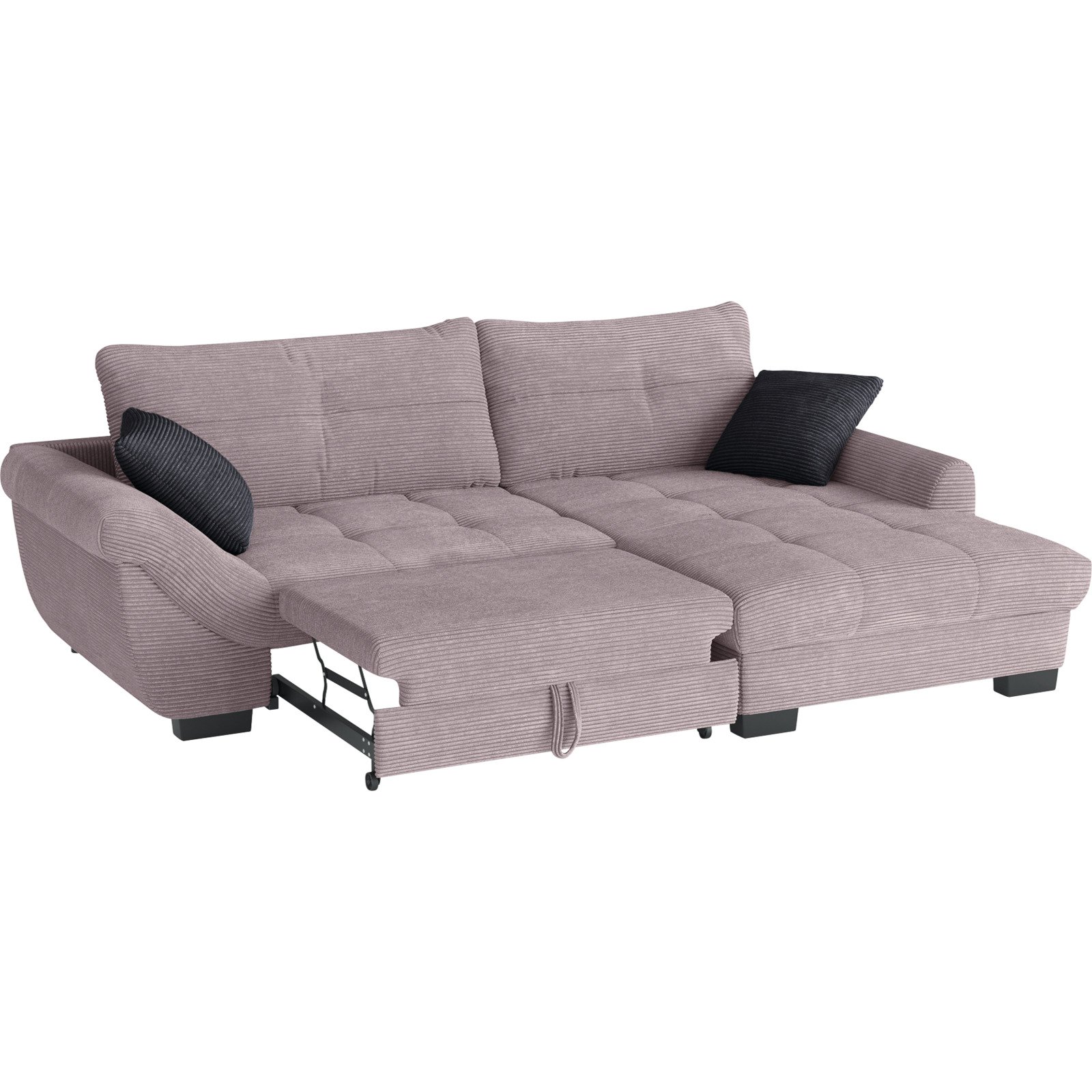 Ecksofa Desiree, Cordstoff flamingo, Recamière rechts