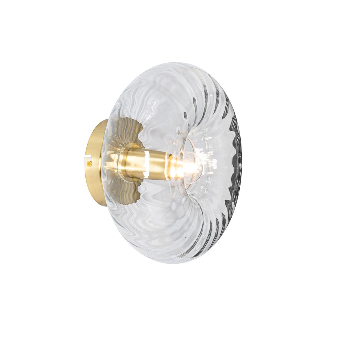 Smart wandlamp goud met glas incl. Wifi P45 - Ayesha