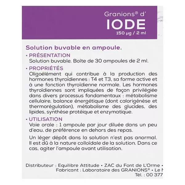 Granions Iodo 30 ampolas