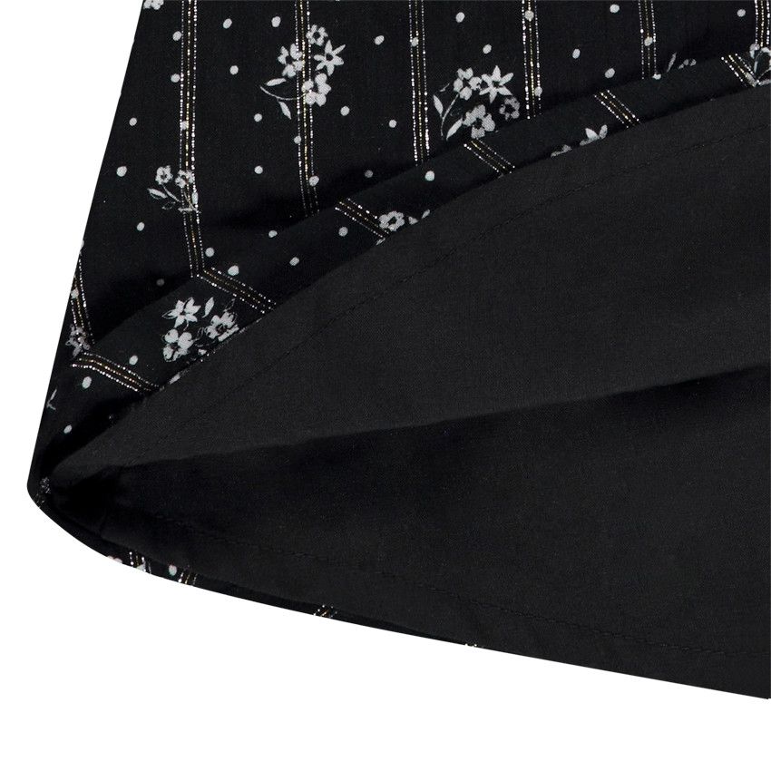 Jupe patineuse à taille smockée pour fille - Noir