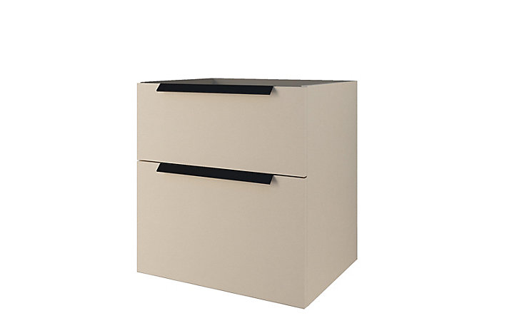 Meuble sous vasque à suspendre Urban blanc cassé 60 cm + plan vasque en résine blanc + niche blanche 30 cm
