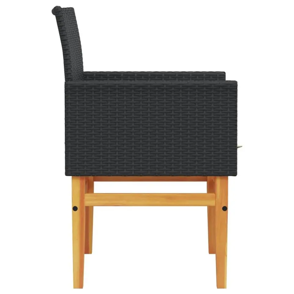 vidaXL - Tuinstoelen - Kussens - Zwart - Poly rattan - 2 stuks