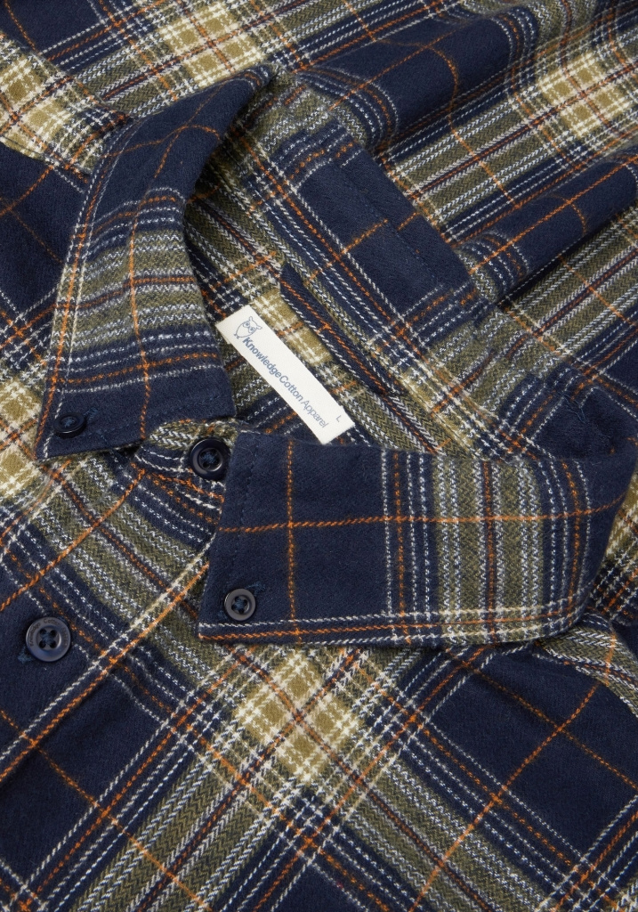 Knowledge Cotton Apparel Flanellhemd Checked Flannel Shirt Blue Check