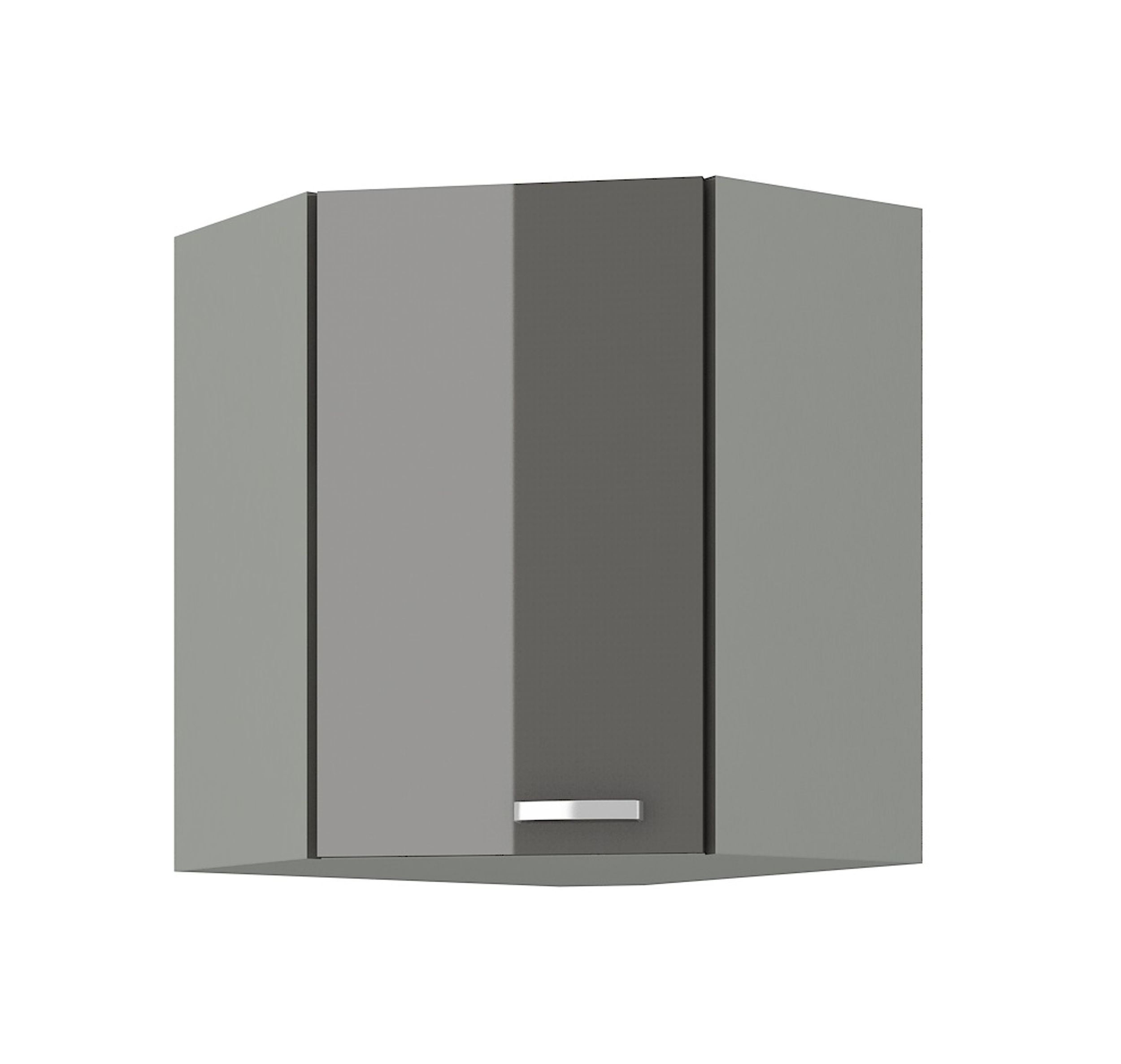 Eckhängeschrank 60x60 Hochglanz Grau Küchenzeile Küchenblock Küche Grey Bianca