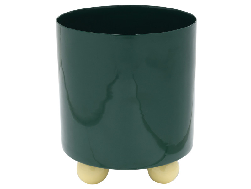 Plant Pot Double Funky Medium PT4316GR Retro green & soft yellow