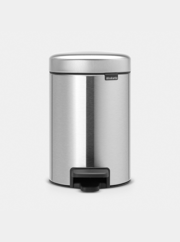 NewIcon Pedaalemmer, 3 liter, kunststof binnenemmer - Matt Steel Finge