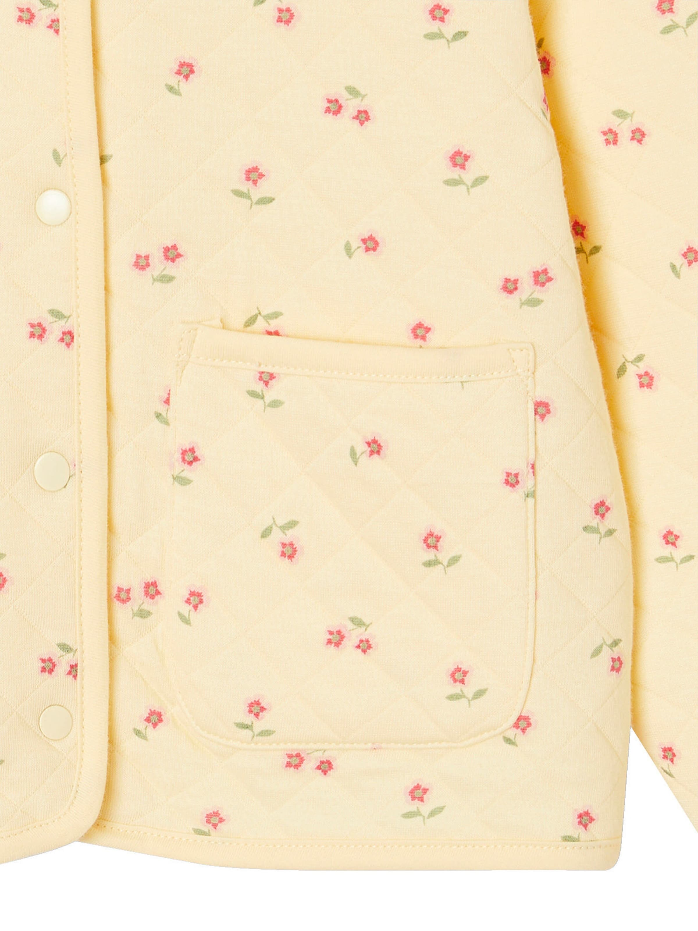 Vertbaudet Mädchen-Set: Geblümte Jacke mit Steppnähten & Kleid rosa