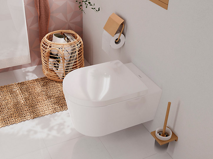 Porte-brosse WC mural bronze brossé Hansgrohe