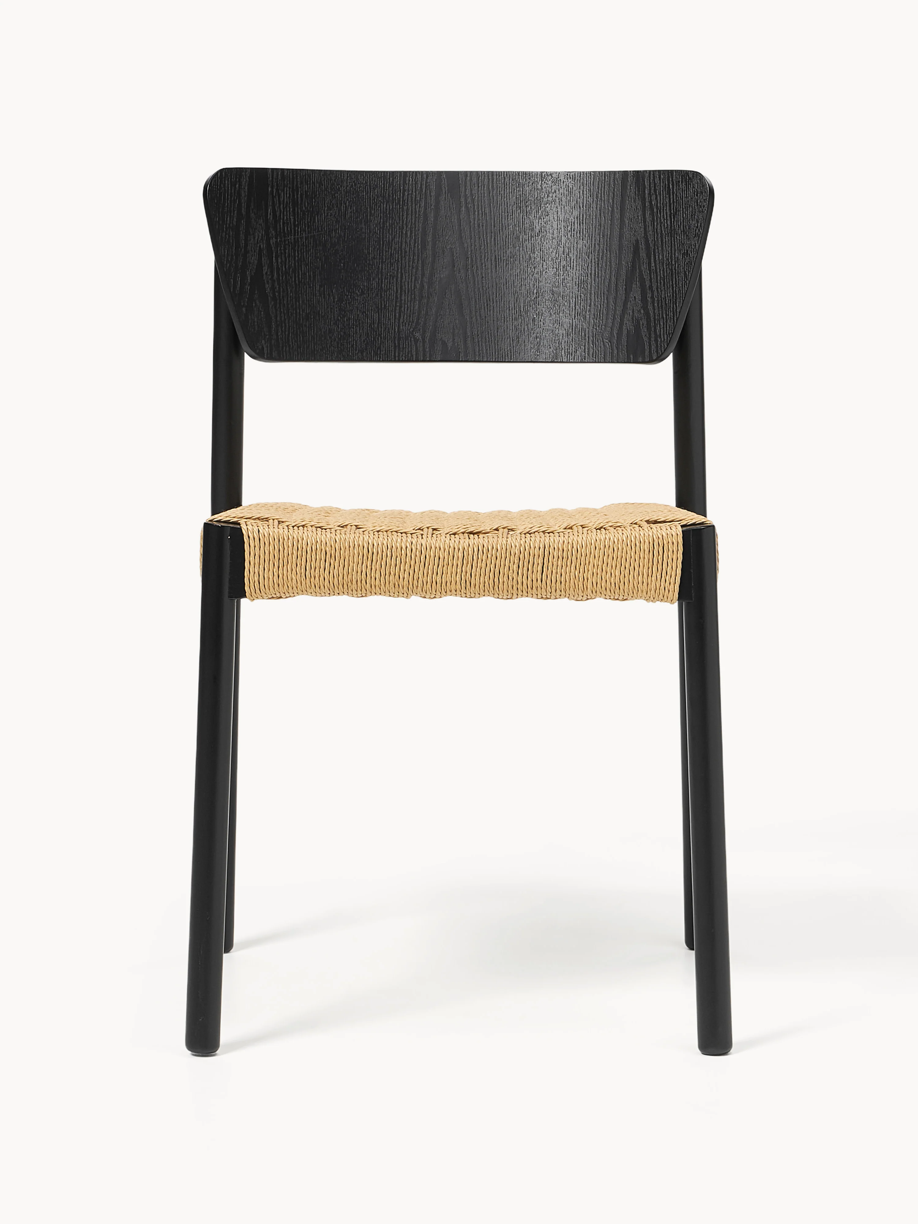 Houten stoelen Danny met rotan zitvlak, 2 stuks