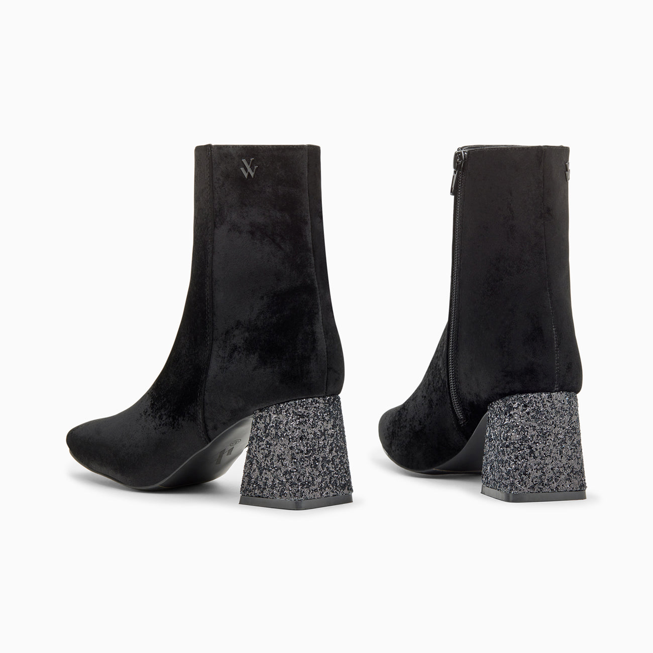 Bottines-Bottines New York noires à talon pailleté