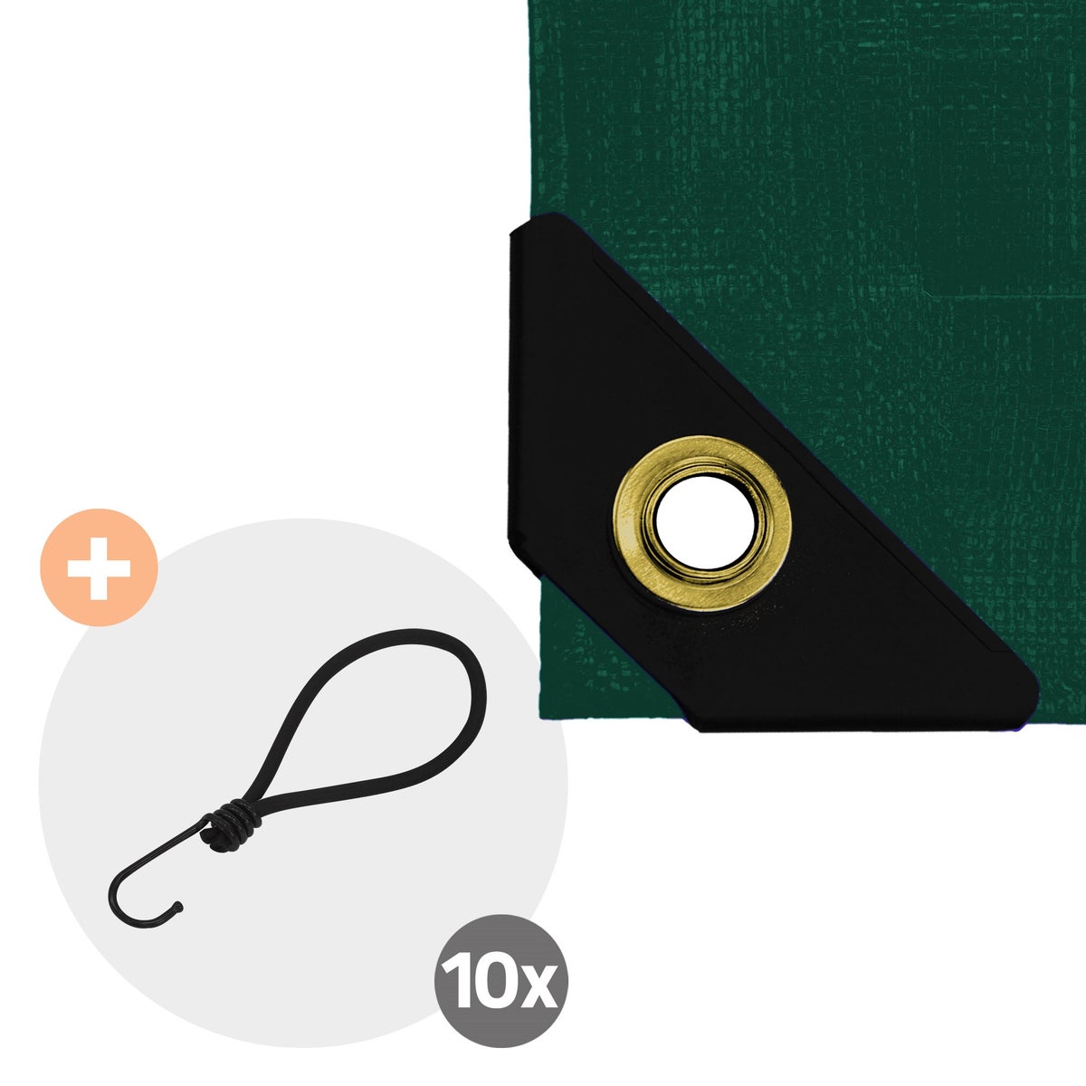ECD Germany Premium Tarpaulin, geweven zeildoek met ringen, 5x7m (35m²), 650g/m², groen, PVC, waterdicht, scheurvast, 10 haken, geschikt voor vrachtwagens, boten, tuinen, hout en tuinmeubelen, zwembaden en auto's