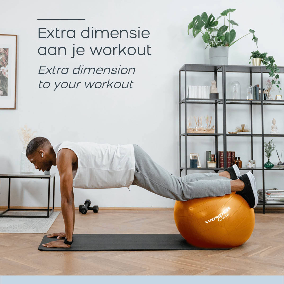 Wonder Core fitnessbal 65 cm oranje