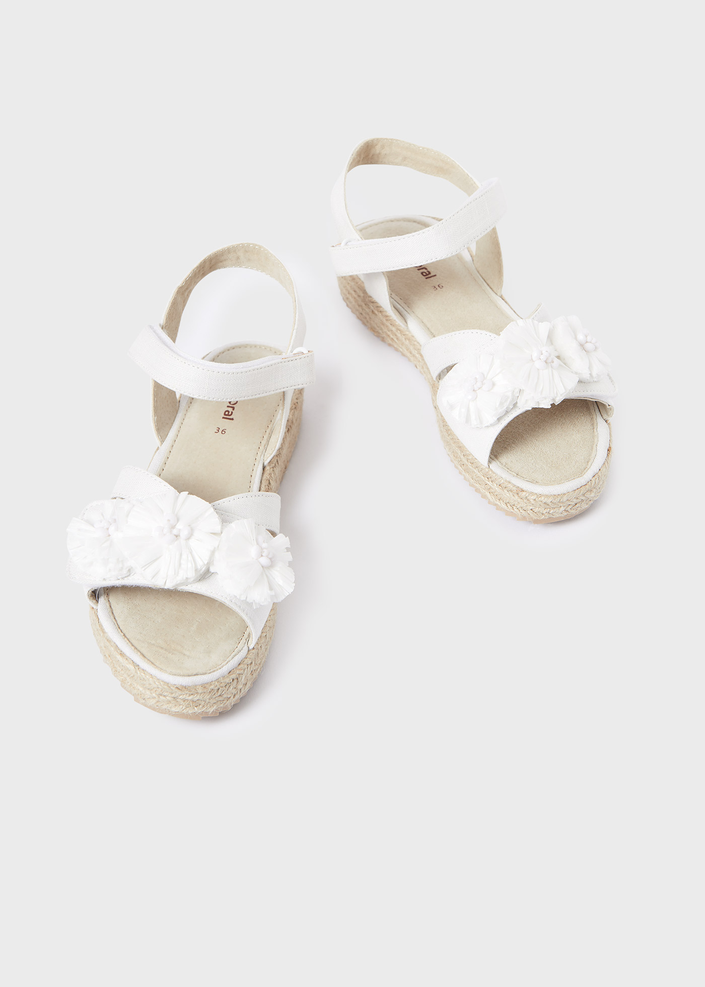 Sandália espadrille com estampa floral para menina