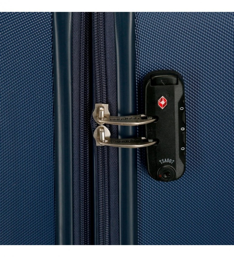 Conjunto de malas rígidas Movom Riga, azul marinho - 40x55x20cm/49x70x27cm/56x80x29cm -