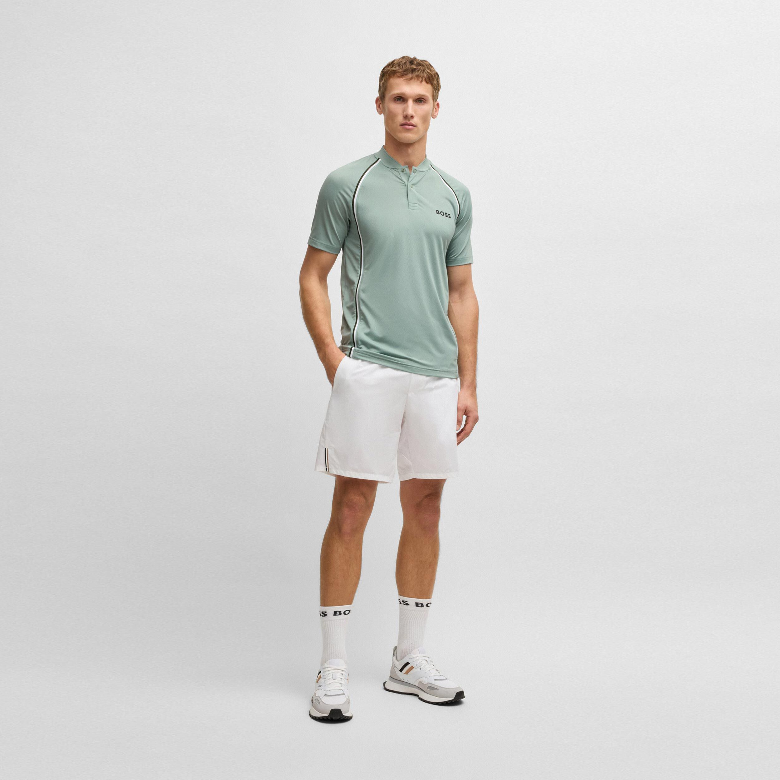 BOSS Pariq TOC Mesh Polo Hommes - Sauge