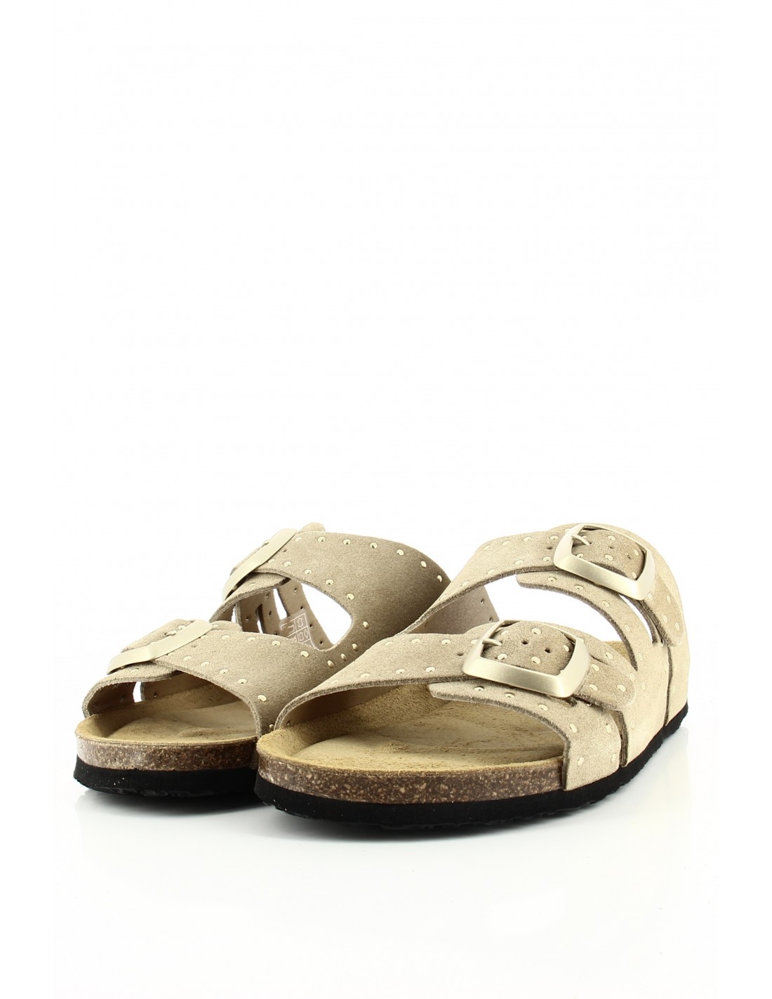 plakton Mules femme Bermudas Beige Cuir