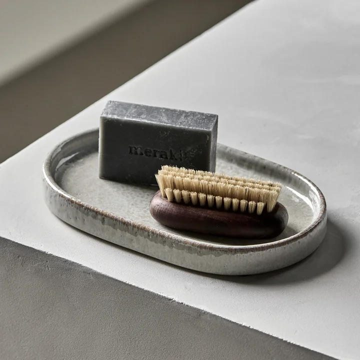 Meraki - Datura Tablett, 20 x 12,5 cm, shellish grey