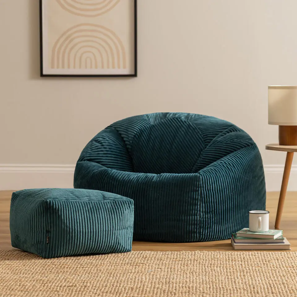 icon Zitzak en Poef Kingston - Corduroy Zitzak - Blauwgroen
