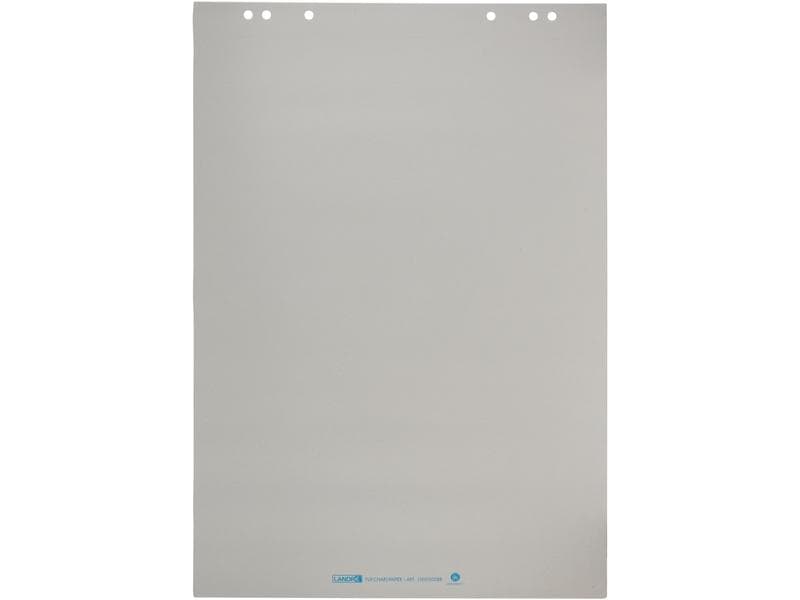 Landré Flipchart Block 65 x 98 cm, blanko, Weiss, 5 Stück Grosser Flipchartblock gerollt
