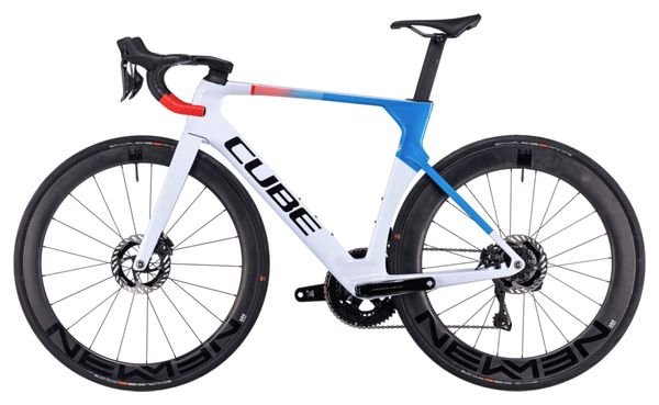 Vélo de Route Cube Litening Aero C:68X SLT Shimano Dura-Ace Di2 12V 700 mm Gris Bleu Rouge Teamline 2024