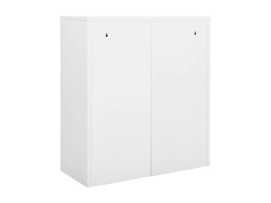 Armoire de bureau Blanc 90x40x102 Acier