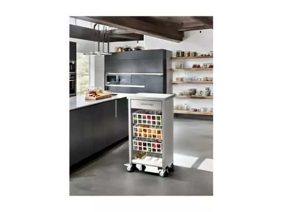 Desserte, chariot de cuisine – Gris, Inox - 93*48*34cm - MOHER