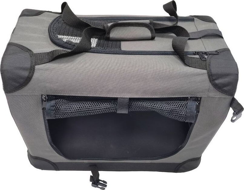 Transporttaske Til Dyr - Foldbar - 91 X 63 CM - Grå - Ls Petproducts