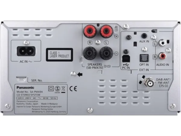 Panasonic SC-PMX94 - Audiosystem - 2 x 60 Watt - sølv