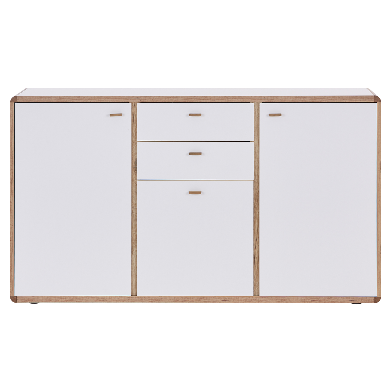 Sideboard - weiß - Flagstaff Eiche - teilmassiv - 158 cm