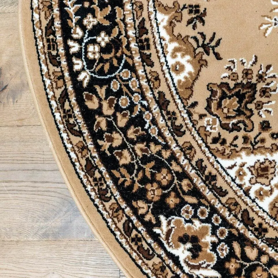 Interieur05 rond vintage Vloerkleed Nain Perzisch bruin - 100 x 100 cm