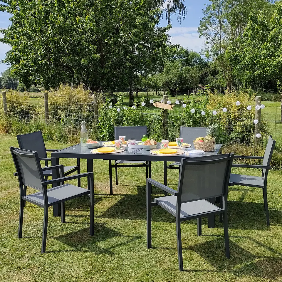 Happy Garden Tuinmeubilair FIRENZE - Grijs - Aluminium