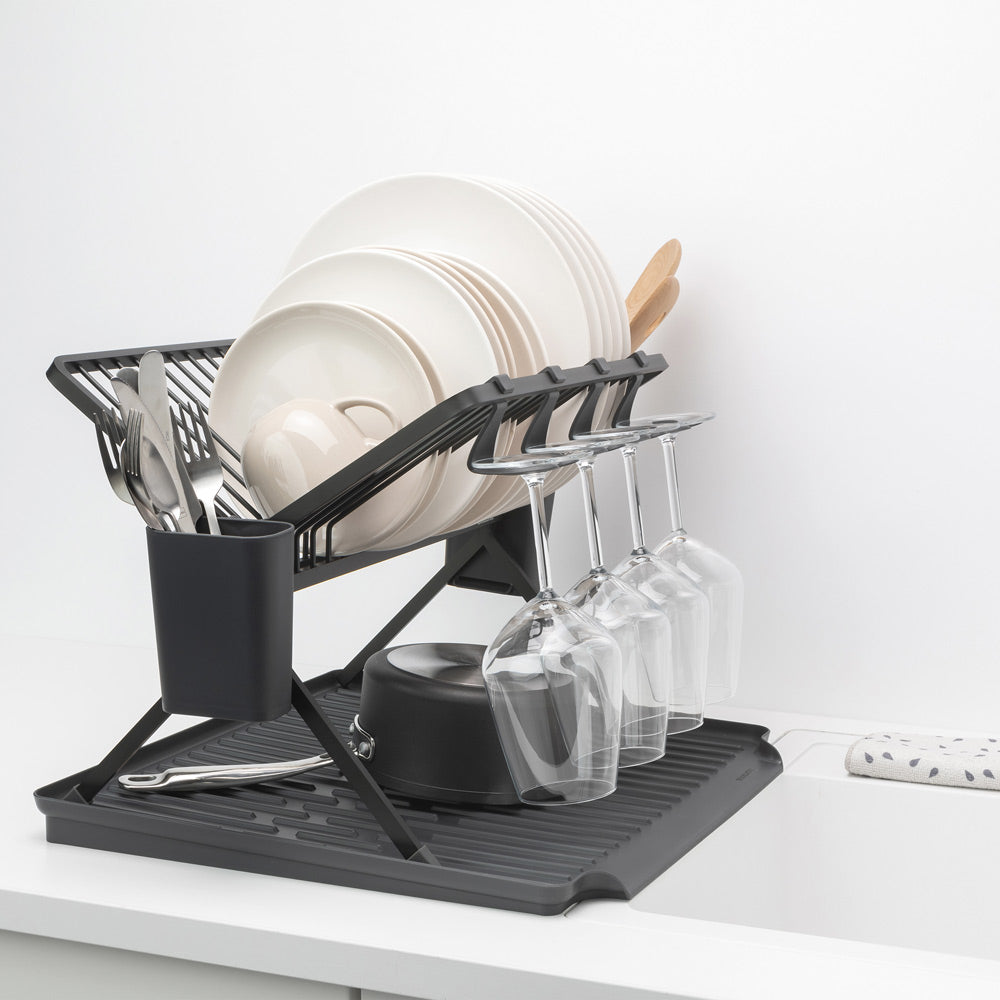 Egouttoir à vaisselle pliable grand modèle gris foncé Brabantia