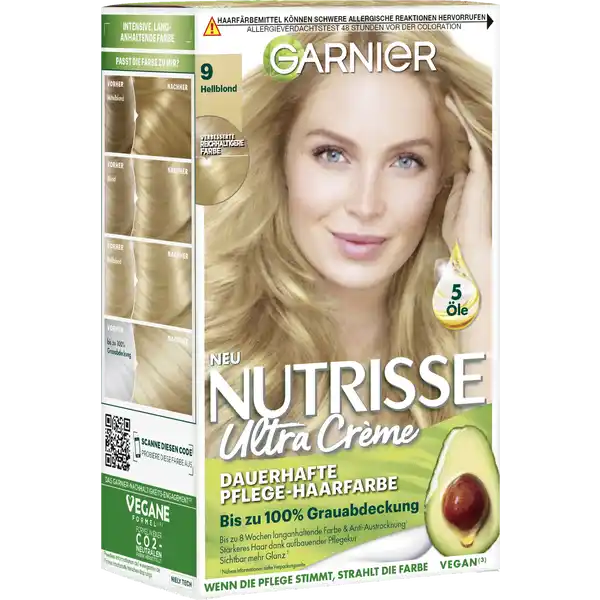 Ultra Crème Coloration Dauerhafte Pflege-Haarfarbe 9 Hellblond