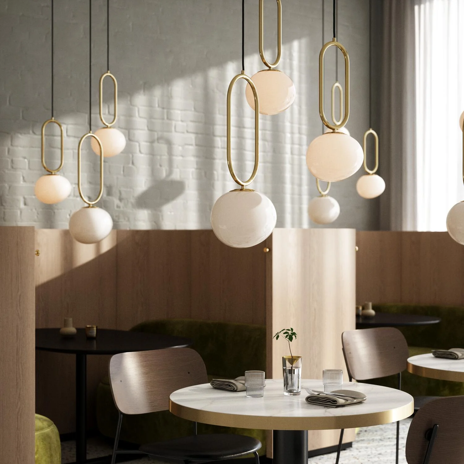 Design For The People  Shapes pendel, messing - Ø27 cm.