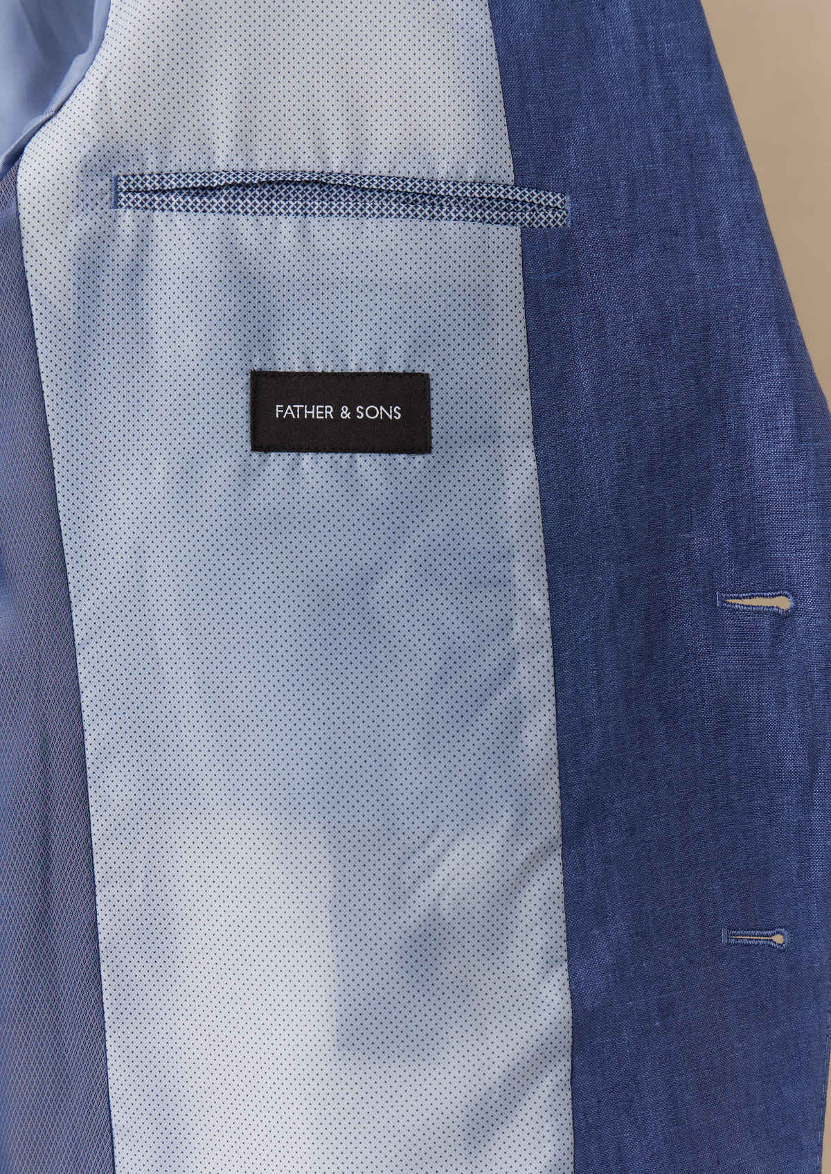 Veste coordonnable Regular en lin uni bleu azur
