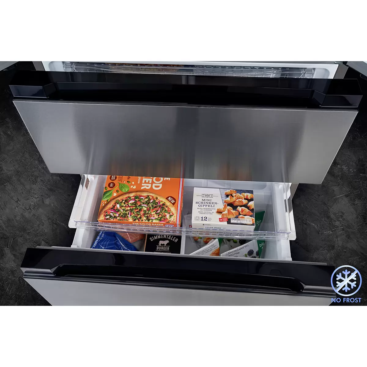 Kühl-/ Gefrier-Kombination Food Center/ French Door Silber