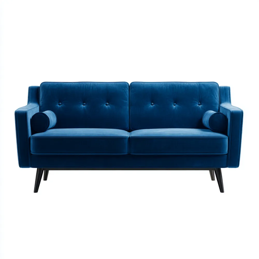 2-Sitzer-Sofa Samt 150x80x85 cm - Blau - Modernes Design