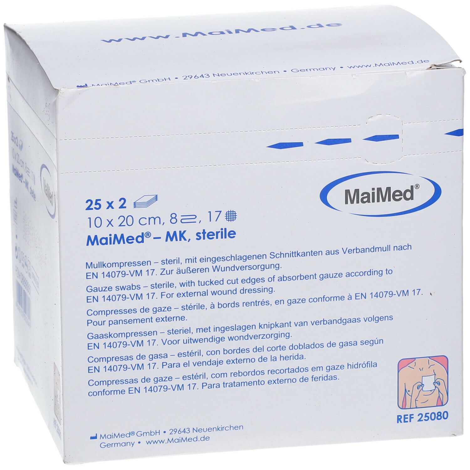 MaiMed® Mullkompressen steril 10 x 20 cm 8fach