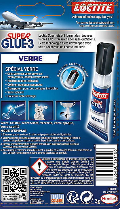 Superglue-3 Spécial Verre 3g Loctite