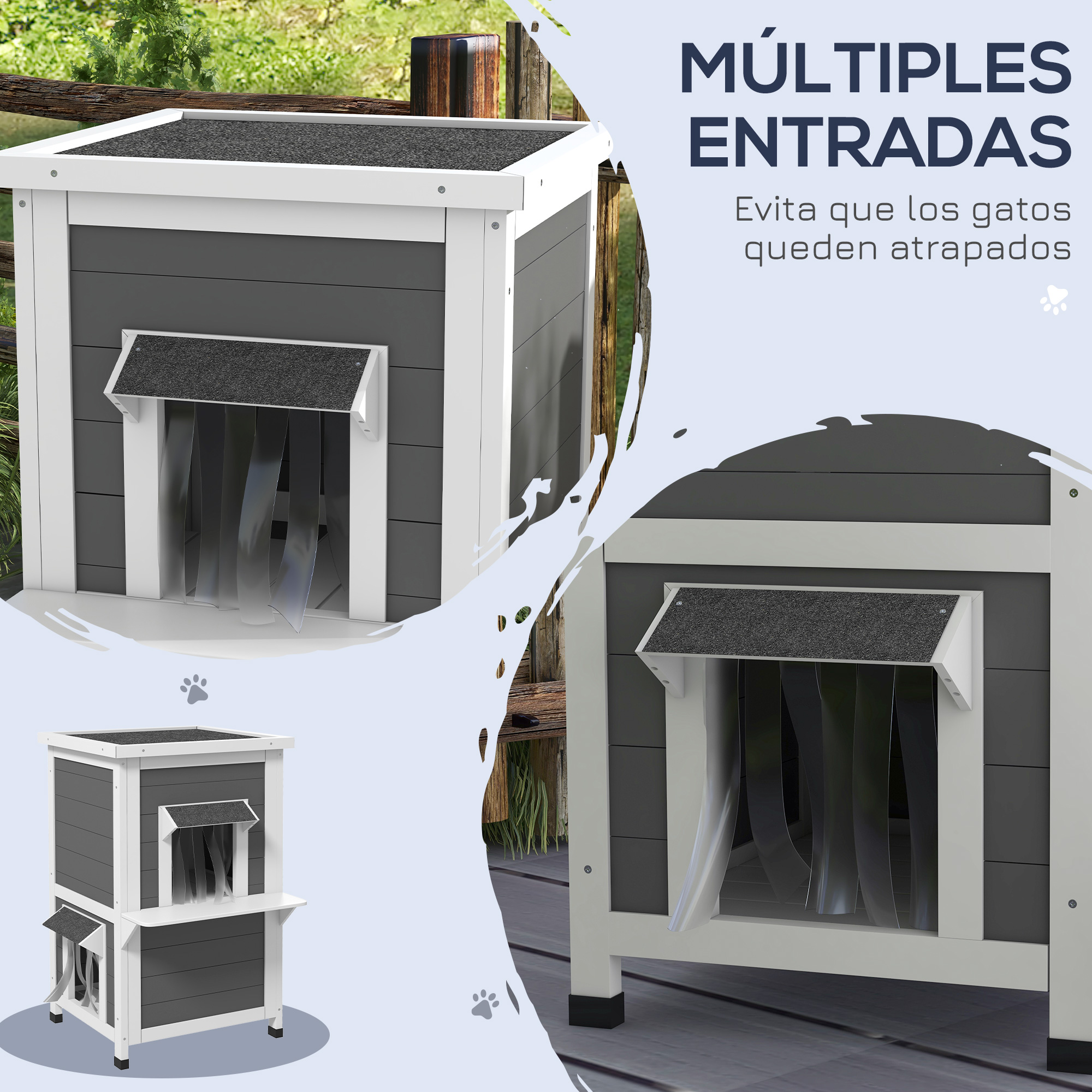 Casa para Gatos Cinza PawHut