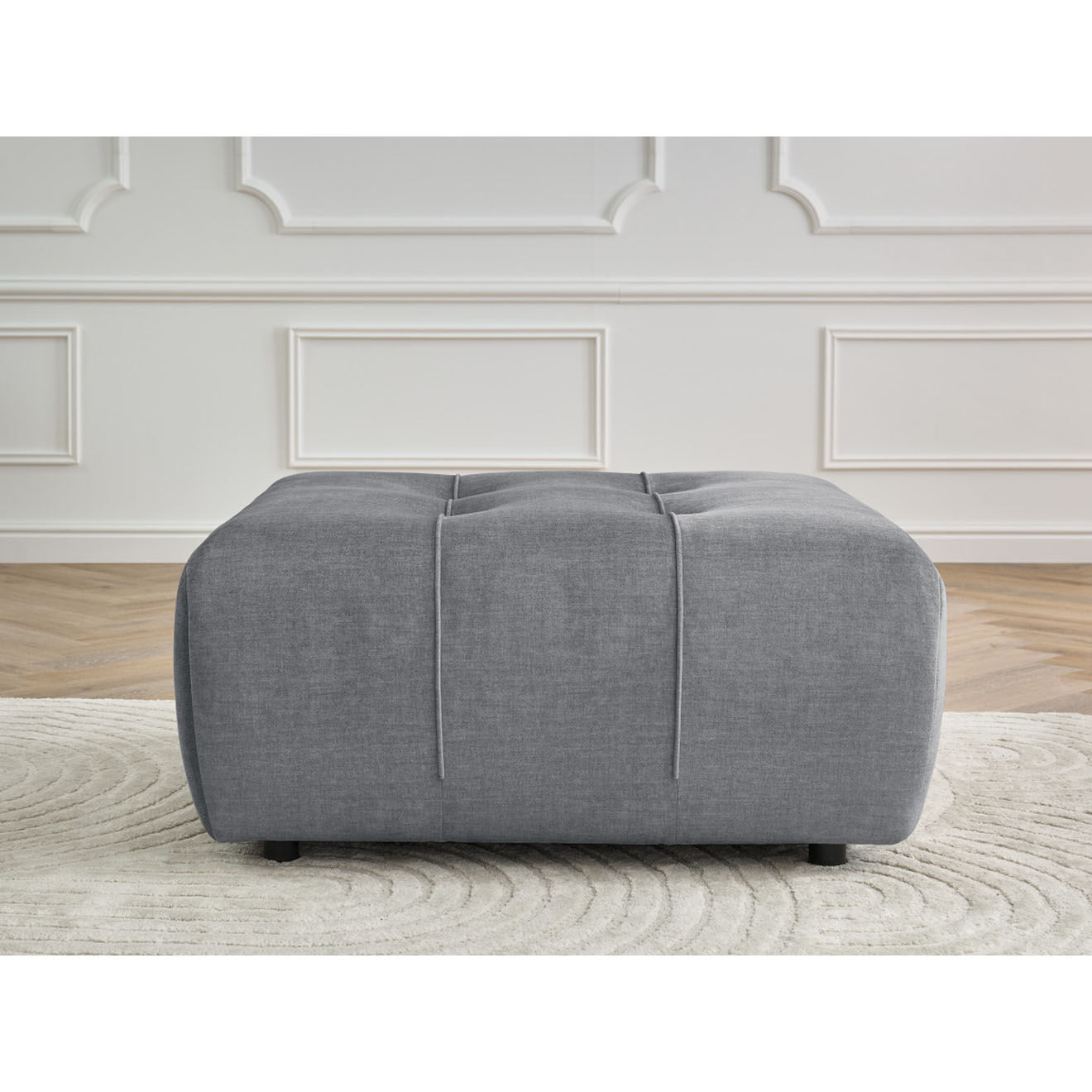 Bobochic Pouf en Velours Arsène gris foncé - 100x100x45 cm