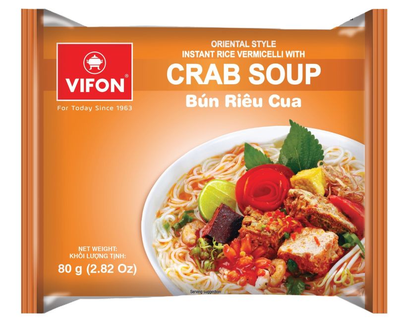 Vifon Instant Vermicelli Bun Rieu Cua met Zure Krabsoep Smaak 80g