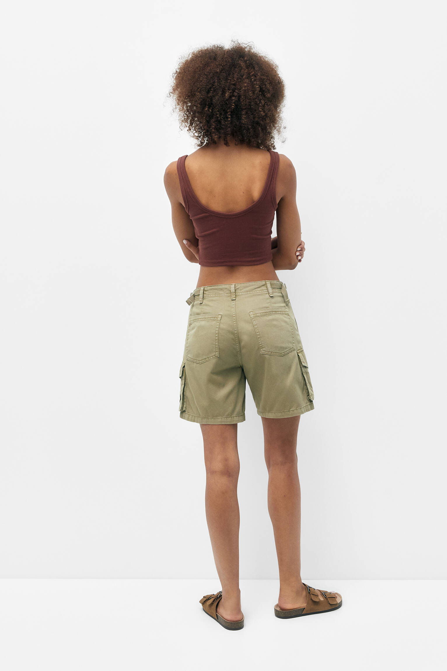 Top cropped com alças cañaLé - Terracota