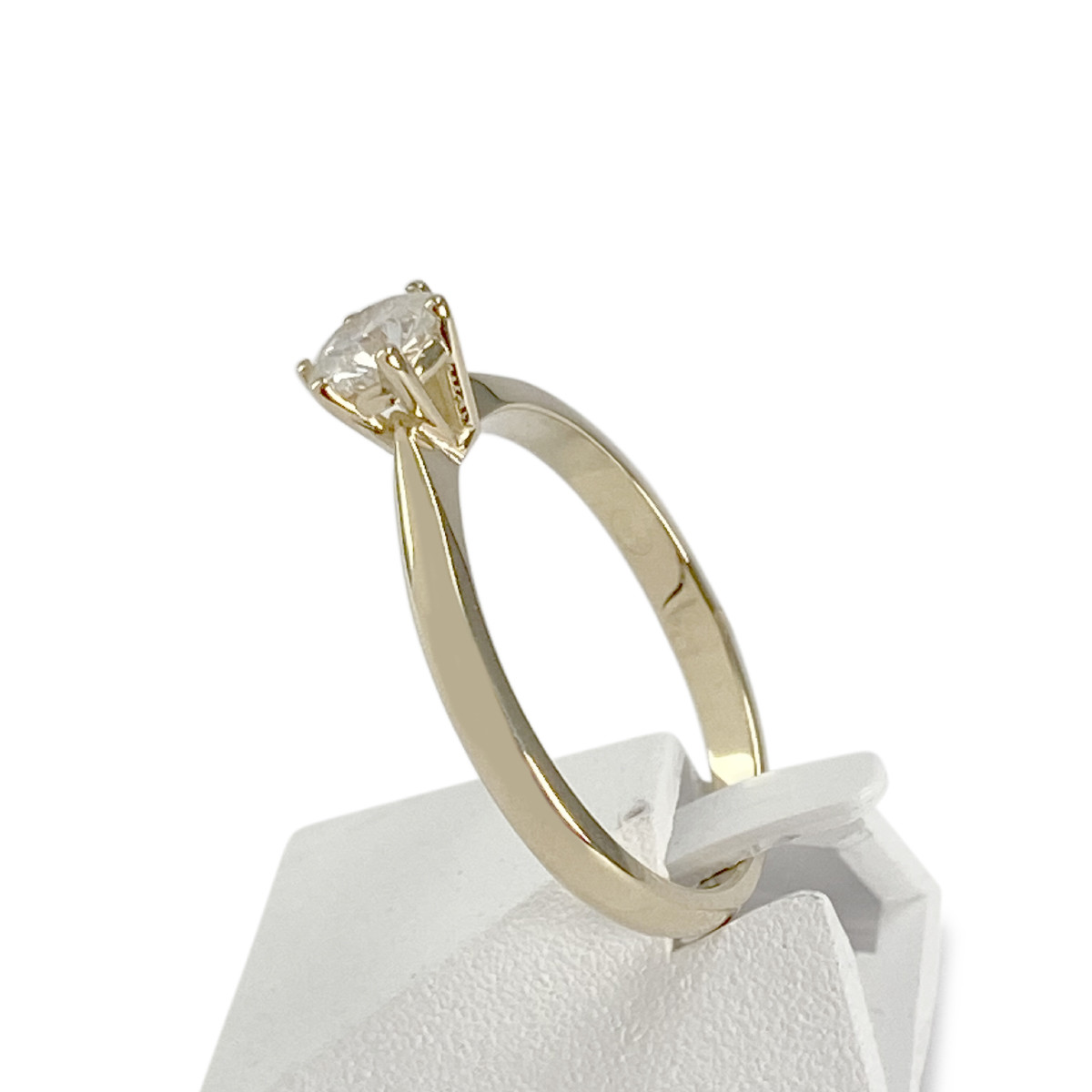 Bague solitaire d'occasion or 585 jaune diamant 0.50 carat
