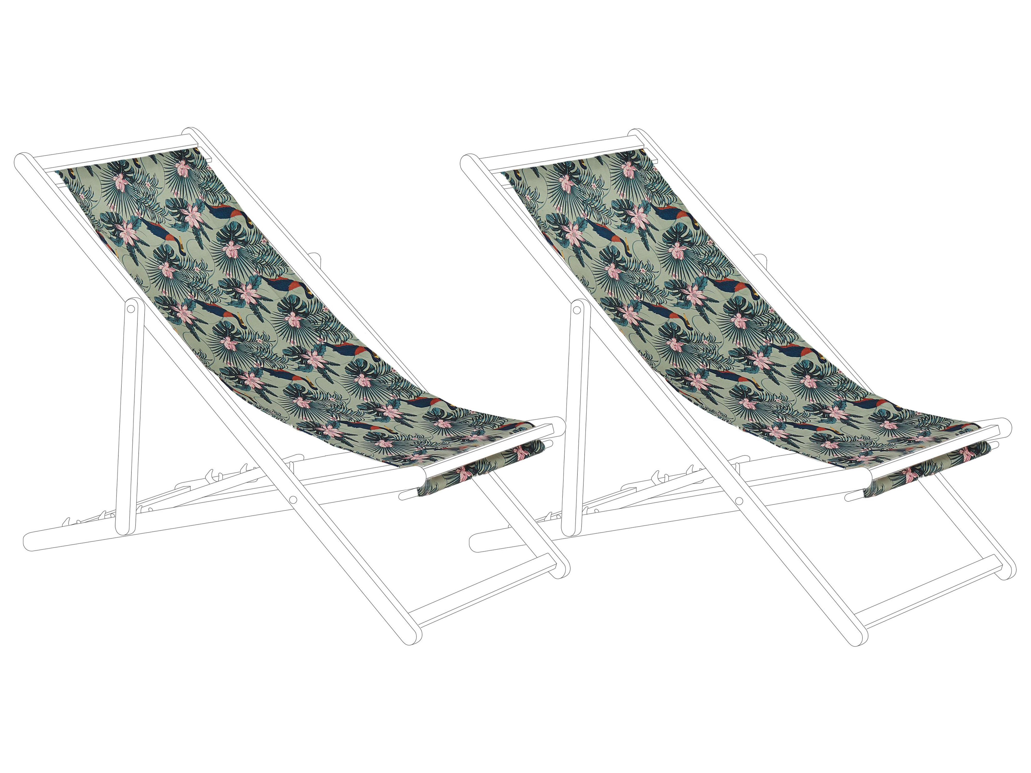 Set van 2 vervangingshoezen voor ligstoel ANZIO/AVELLINO 113 x 44 cm Meerkleurig