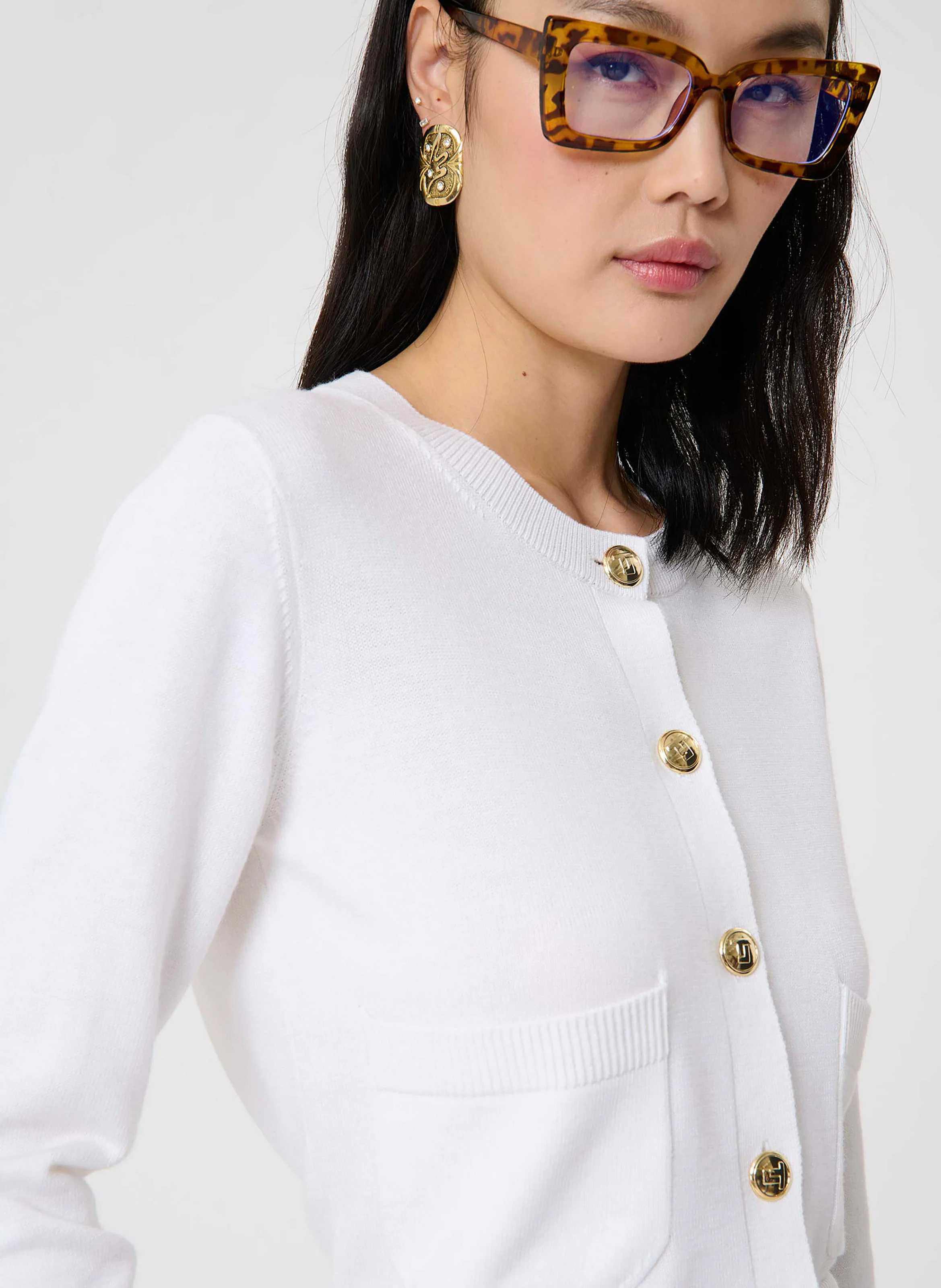 GYSLAIN - Gilet droit en maille | Beige