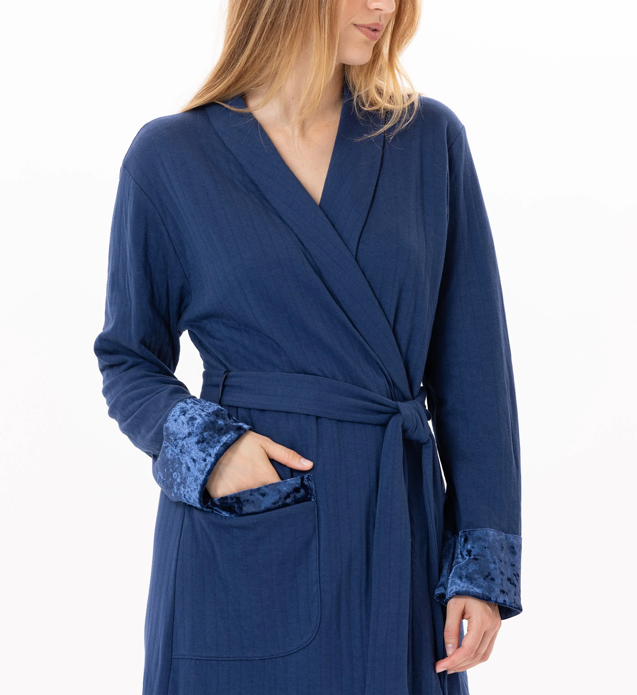 PILLOW 860 - Peignoir en jersey matelassé | Bleu