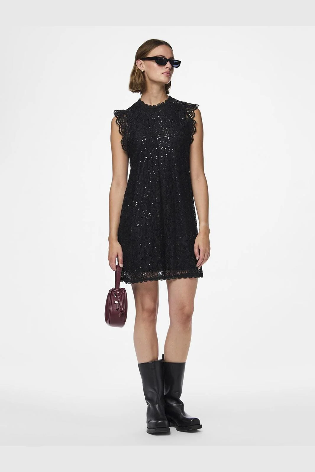 Pieces Pcolline Sl Lace Sequins Dress Cp